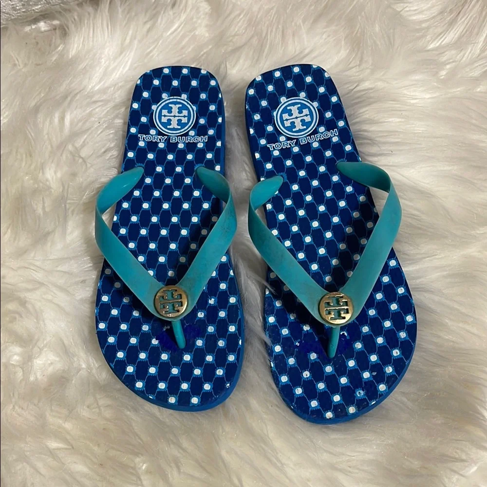 Tory Burch Blue Flip Flops
